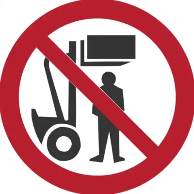 Darba drošības uzlīme "2.10. nestāvēt zem kravas"