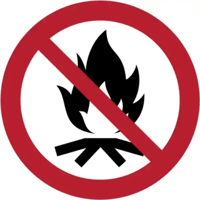 Ugunsdrošības uzlīme – 2.3. Kurināt ugunskuru aizliegts