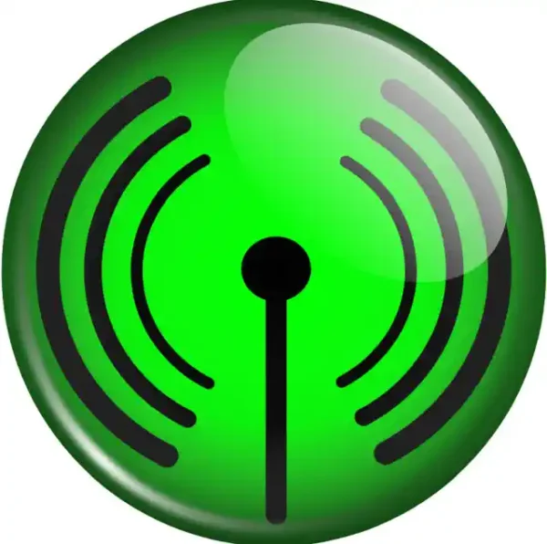 Uzlīme Wifi zaļš apaļš 3D izpildījumā