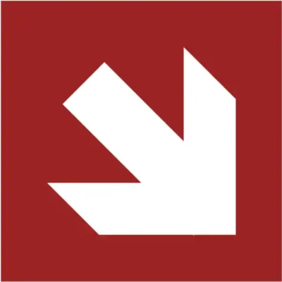 Ugunsdrošības uzlīme – 4.5. Virziens uz ugunsdzēsības līdzekļu atrašanās vietu