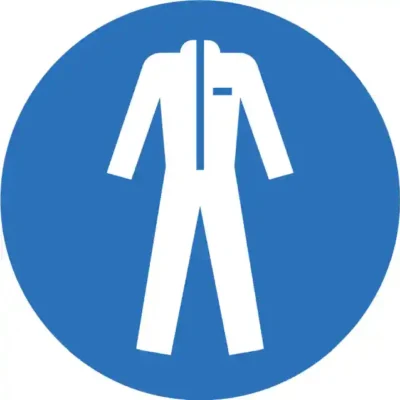 Darba drošības uzlīme – 6.7. jālieto aizsargkostīms