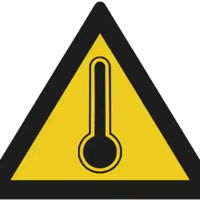 Uzlīme Uzmanību augsta temperatūra dzeltenas drošības zīmes alternatīva