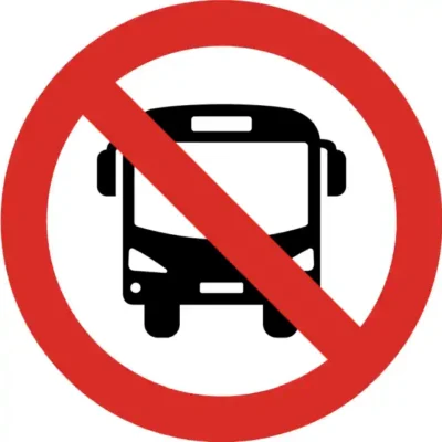 Uzlīme Autobusu kustība aizliegta