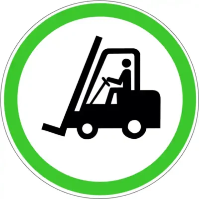 Uzlīme Iekšējā transporta kustība atļauta drošības zīme zaļā aplī