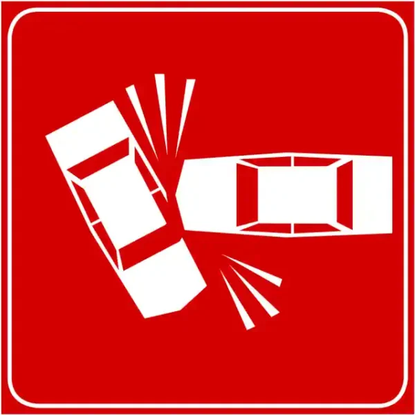 Uzlīme Biežas autoavārijas brīdinājuma zīme uz ceļa