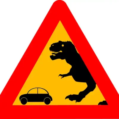 Uzlīme Uz ceļa dinoauri