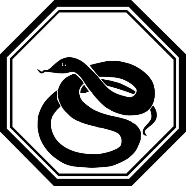 Uzlīme Saritinājušās čūskas siluets kā zīime