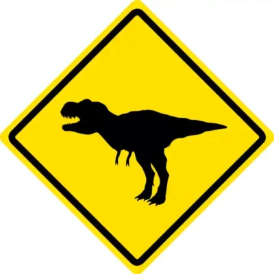 Uzlīme Dinozauri Dzeltens rombs