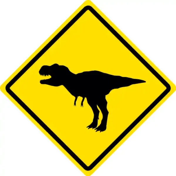 Uzlīme Dinozauri Dzeltens rombs