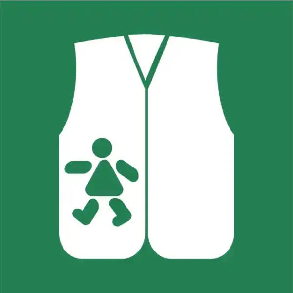 Uzlīme Drošības vestes bērniem informatīva zīme