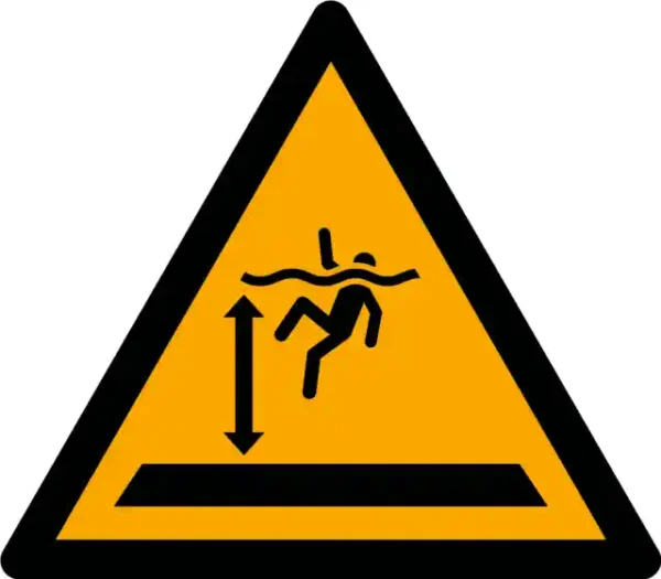 Uzlīme Dziļš ūdens ISO 7010 brīdinājuma zīme