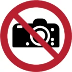Uzlīme Fotografēt aizliegts ISO 7010 aizlieguma zīme