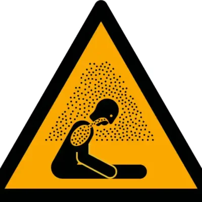 Uzlīme Iespējams elpceļu traumas risks ISO 7010 brīdinājuma zīme