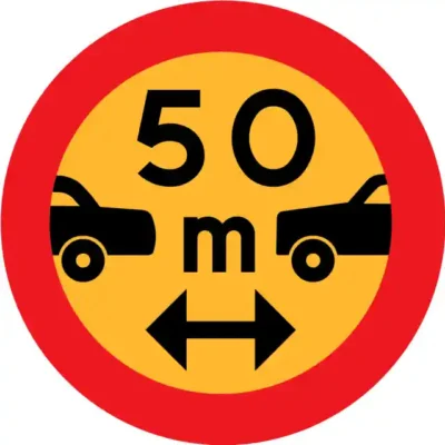 Uzlīme Ievērot distanci 50m starp mašīnām