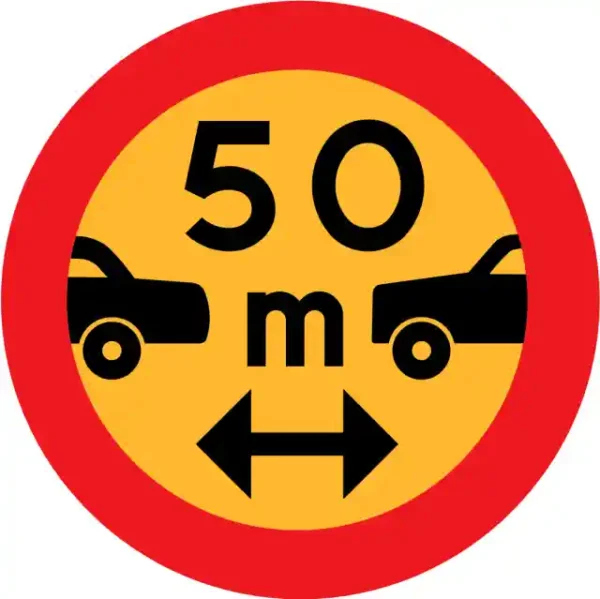 Uzlīme Ievērot distanci 50m starp mašīnām