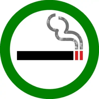 Krāsains informatīvais simbols par atļauju smēķēt