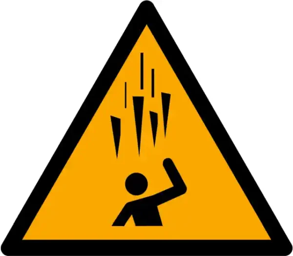 Uzlīme Krītošas lāstekas ISO 7010 brīdinājuma zīme