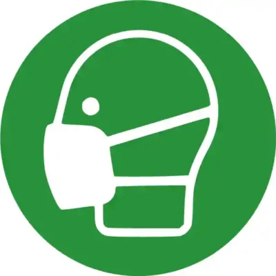 Uzlīme Lietot sejas maskas zaļa rīkojuma zīme