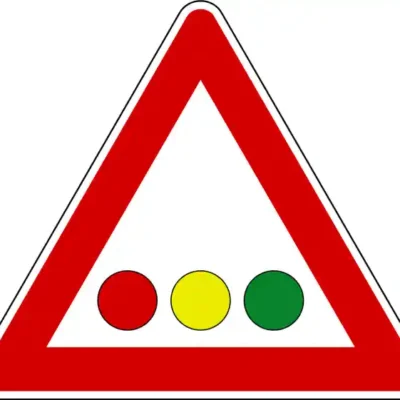 Uzlīme Luksofors horizontāls novietojums uz zīmes