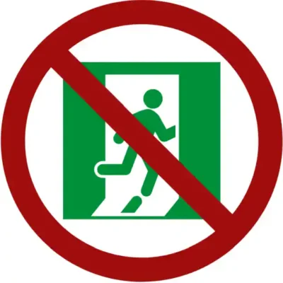 Uzlīme Nav evakuācijas izeja
