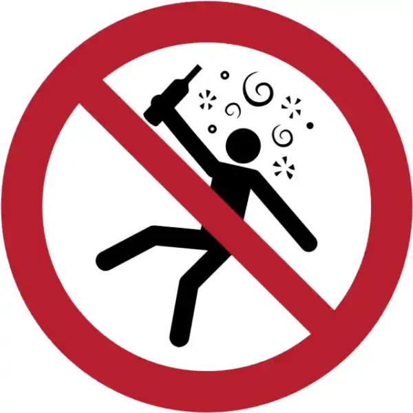 Uzlīme Nav paredzēts iereibušiem ISO 7010 aizlieguma zīme