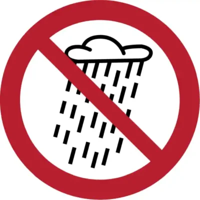 Uzlīme Neizmantot lietū un slapjā laikā