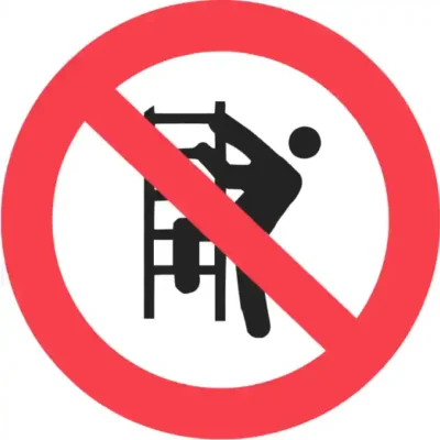 Uzlīme Nekāpt aizlieguma zīme sabiedriskās vietās