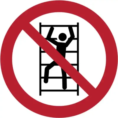 Uzlīme Nekāpt ISO 7010 aizlieguma zīme