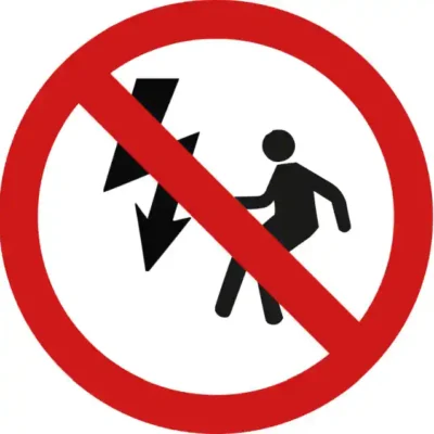 Uzlīme Netuvoties negaisa laikā darba drošības zīme
