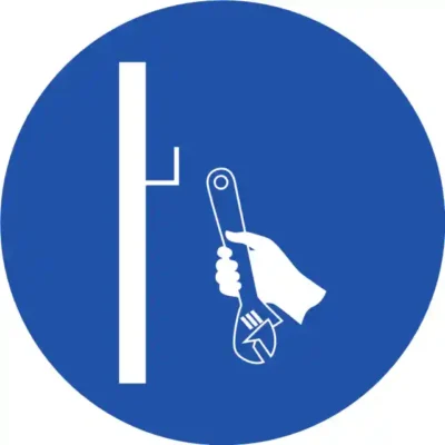 Uzlīme Nolikt instrumentus vietā rīkojuma zīme