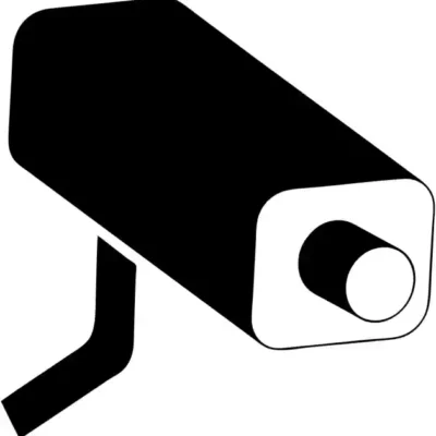 Uzlīme Uzmanību notiek videonovērošana melnbalta zīme