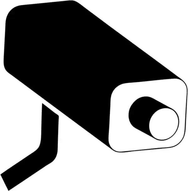 Uzlīme Uzmanību notiek videonovērošana melnbalta zīme