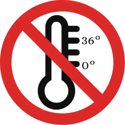 Uzlīme Cilvēkiem ar augstu temperatūru ienākt aizliegts
