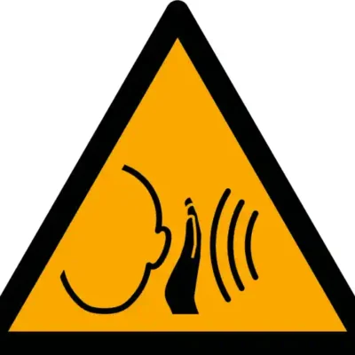 Uzlīme Pēkšņi asi trokšņi ISO 7010 brīdinājuma zīme