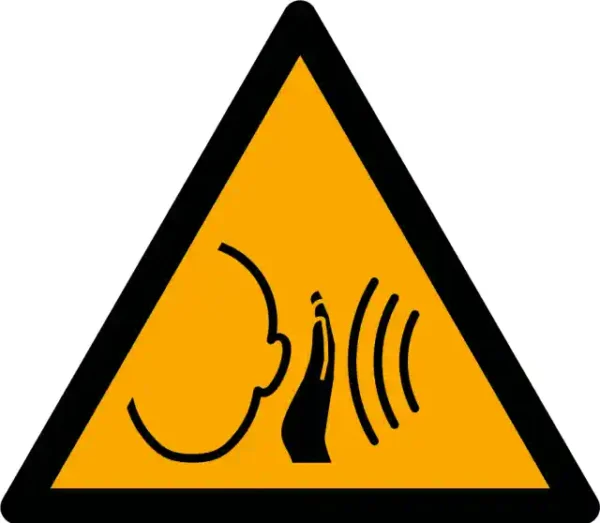 Uzlīme Pēkšņi asi trokšņi ISO 7010 brīdinājuma zīme