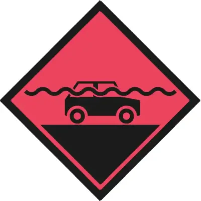 Uzlīme Plūdi rombveida brīdinājuma zīme