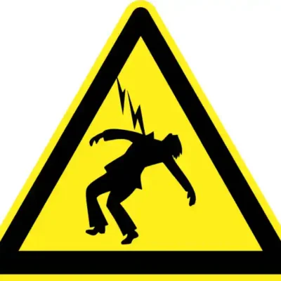 Uzlīme Uzmanību elektriska izlāde darba drošības zīme