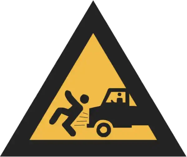 Uzlīme Uzmanību sargies no automobiļiem dzeltena brīdinājuma zīme