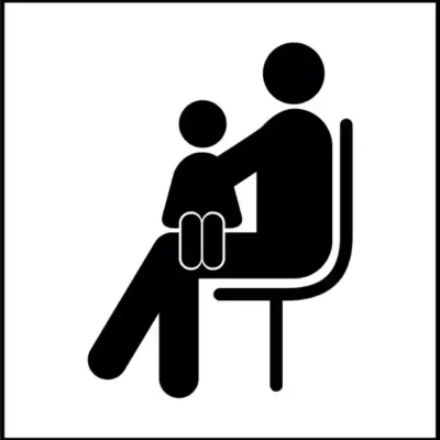 Uzlīme Sēdvieta cilvēkiem ar maziem bērniem