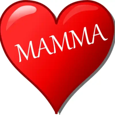 Uzlīme Sirds ar uzrakstu MAMMA