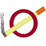 Uzlīme Smēķēt aizliegts reālistiska cigarete ārpus zīmes apļa