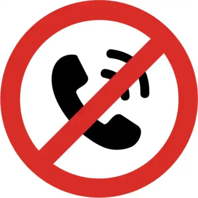 Uzlīme Telefonus lietot aizliegts telefona nav