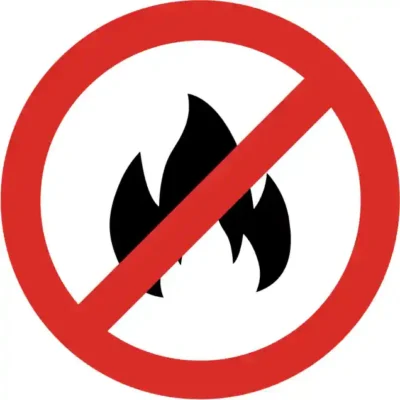 Uzlīme Uguns aizliegta drošības zīmes alternatīva