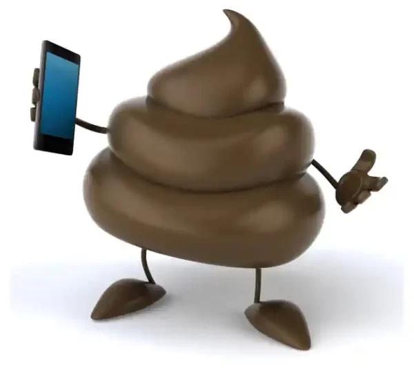 Kakas uzlīme - 3D kaka ar telefonu rokā