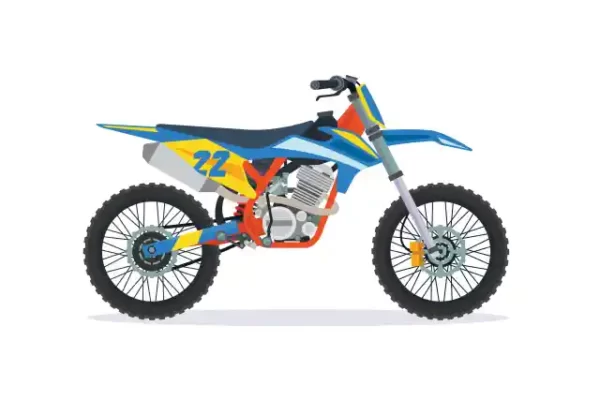 Auto moto uzlīme - Dzeltenzils krosa motocikls
