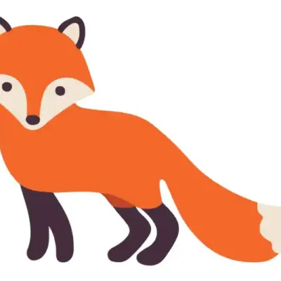 Dzīvnieku uzlīme - Ruda lapsiņa melnām kājām