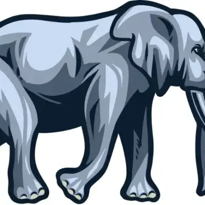 Dzīvnieku uzlīme - Zilonis no vieniem sāniem