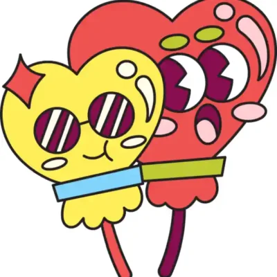 Sirds uzlīme - Stilizēts zīmējums - runājoša sirds kā balons blakus otram m tādam pašam