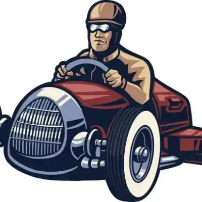 Auto moto uzlīme - Retro sporta auto no priekšas