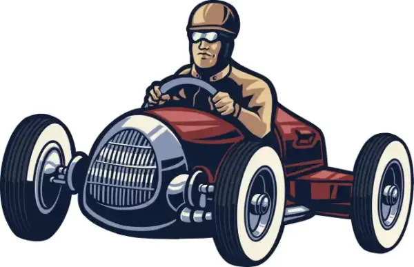 Auto moto uzlīme - Retro sporta auto no priekšas